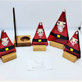 Handcrafted Fused Glass Santa Claus Standing Figures & Hanging Ornaments