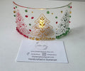 Handcrafted Fused Glass Christmas Tree Curved Candle Screen