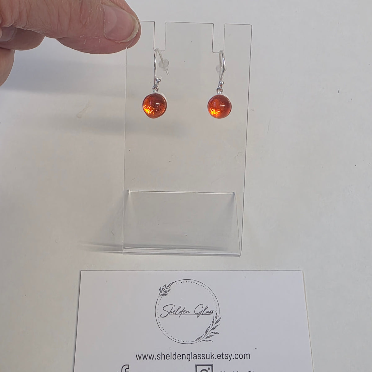 Delicate Mini Glass Drop Earrings – Sterling Silver