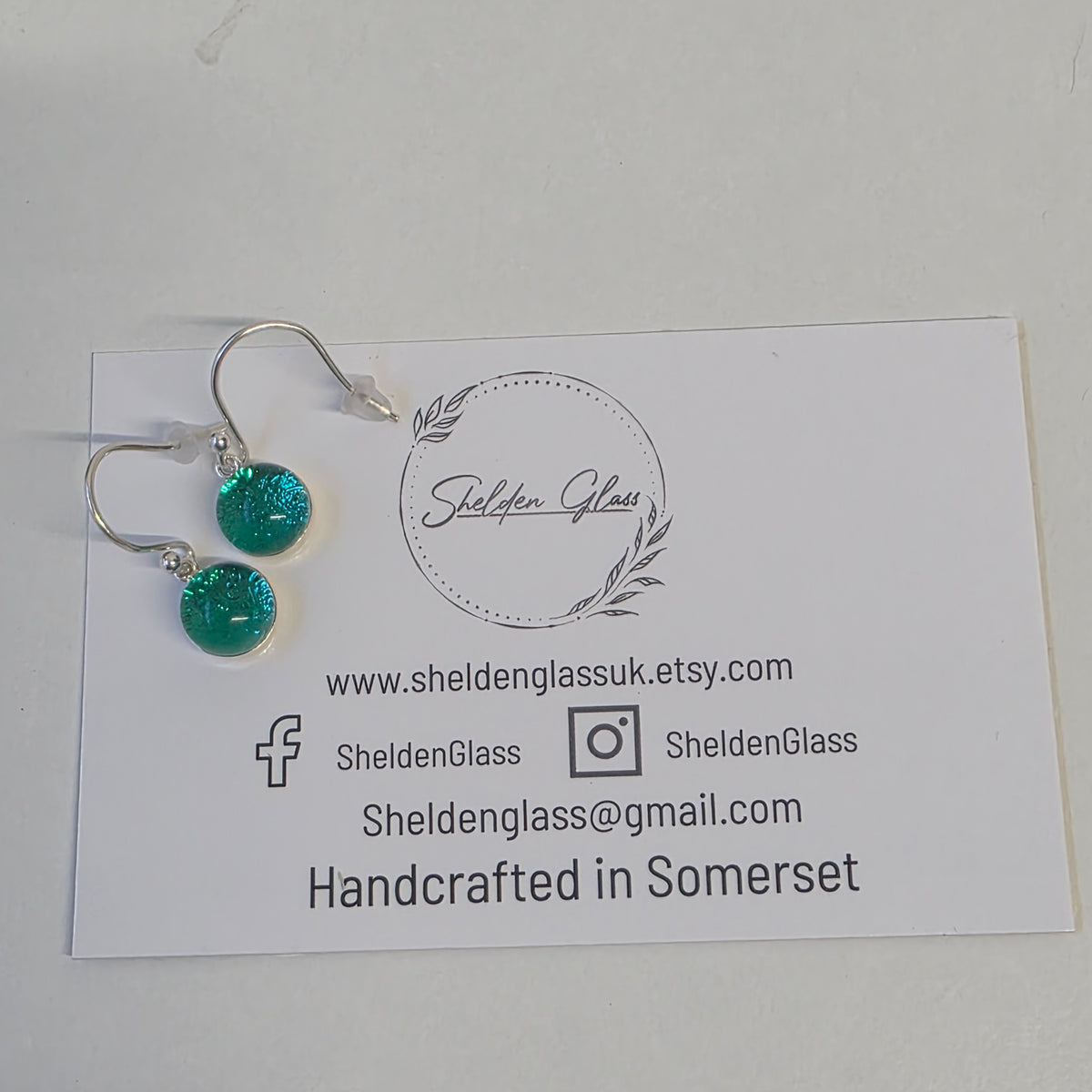 Delicate Mini Glass Drop Earrings – Sterling Silver