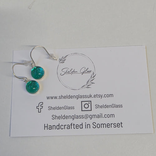 Delicate Mini Glass Drop Earrings – Sterling Silver