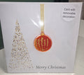 Fused Glass Red or Green & Gold Bauble Christmas Card with Removable Ornament