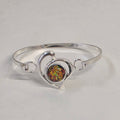 Fiery Red Dichroic Glass Heart Cuff Bangle