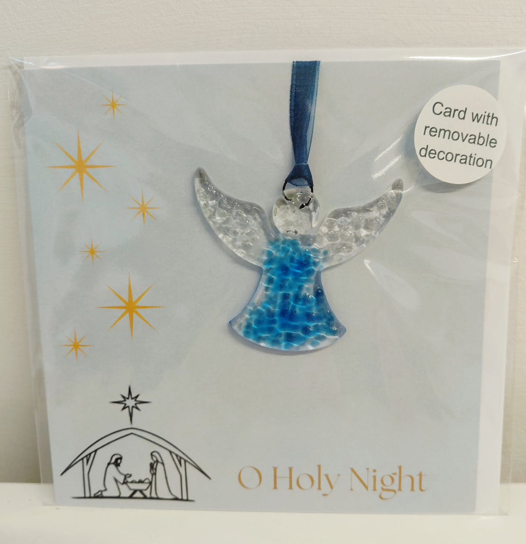 Christmas Card with Removable Fused Glass Angel
