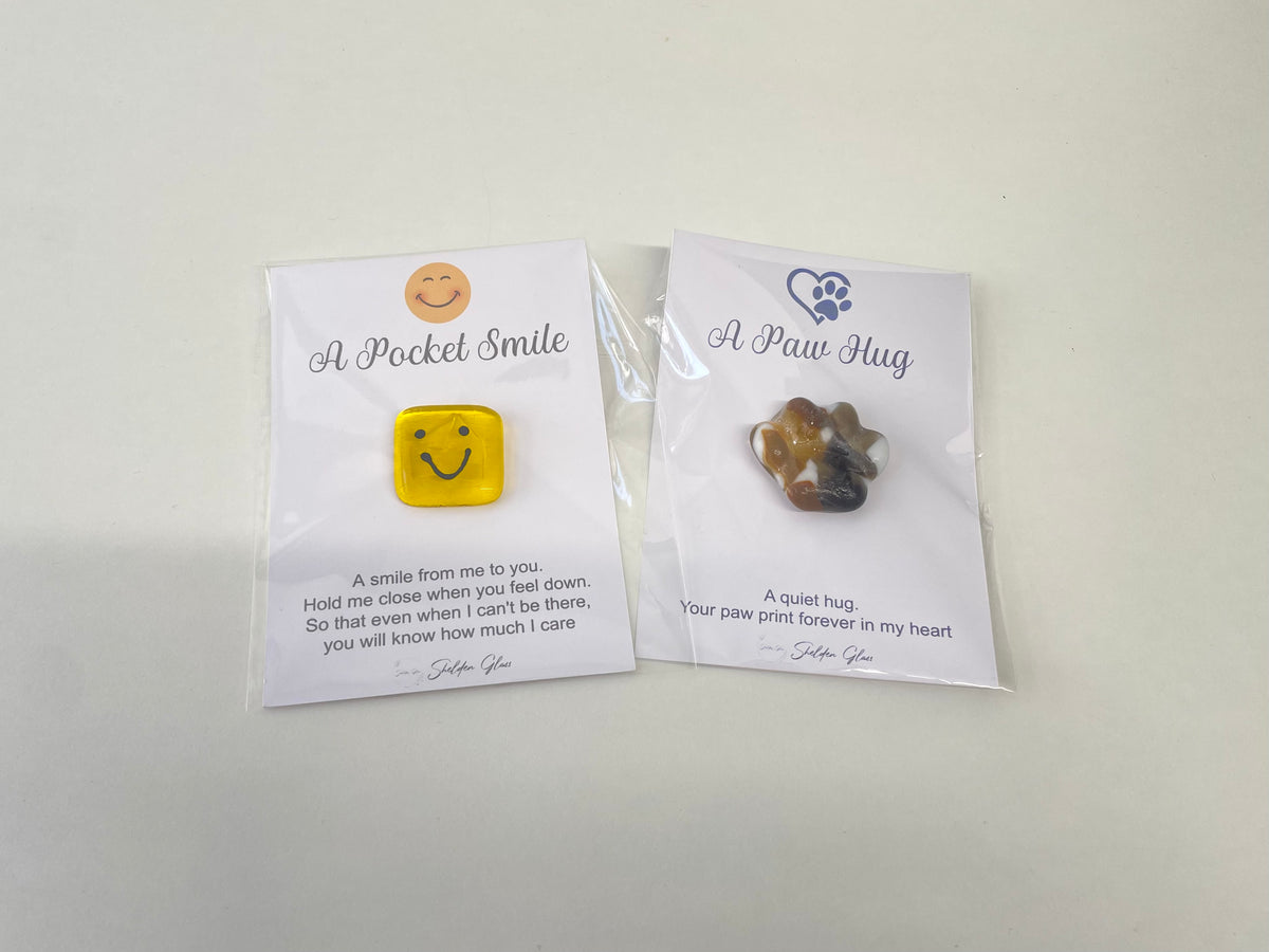 Handcrafted Fused Glass Pocket Hug Keepsake Tokens