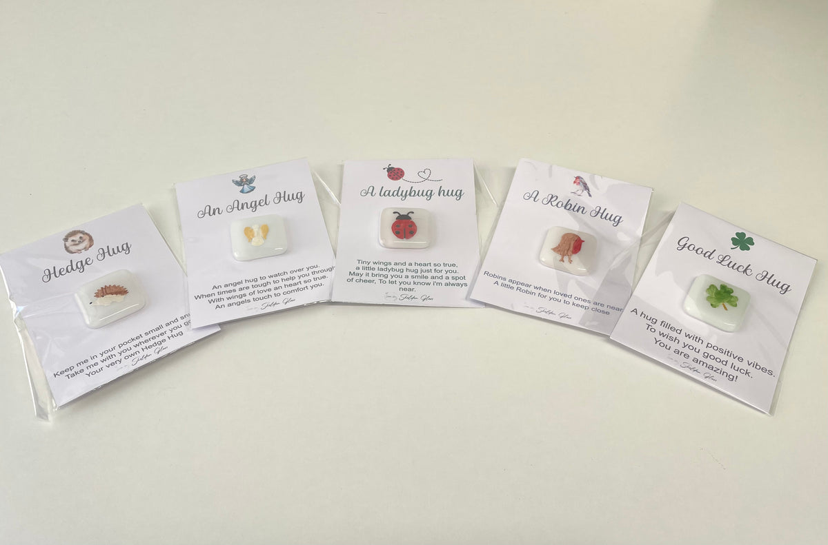 Handcrafted Fused Glass Pocket Hug Keepsake Tokens