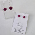 Handcrafted Ruby Red Glass Earrings - Sterling Silver Drop & Stud Options