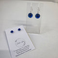 Handcrafted True Blue Glass Earrings - Sterling Silver Drop & Stud Options